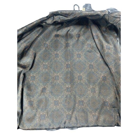 Mens‎ Black Leather Jacket XL Genuine Leather Outer Polyester Lining Elastic Hem - Picture 14 of 15